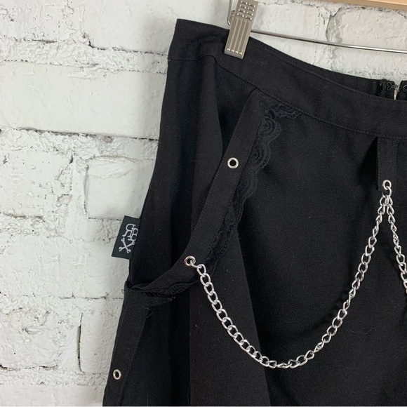 Royal Bones Tripp Daang Goodman Tripp Black Chain Skirt Lace Grommet Large - Picture 3 of 9